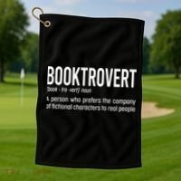 Funny Booktrovert Definition Reading Fan Book Lover Introvert Golf Towel thumb 1