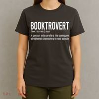 Funny Booktrovert Definition Reading Fan Book Lover Introvert T-Shirt thumb 4
