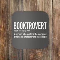 Funny Booktrovert Definition Reading Fan Book Lover Introvert Coaster thumb 0