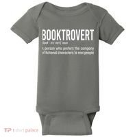 Funny Booktrovert Definition Reading Fan Book Lover Introvert Baby Bodysuit thumb 0