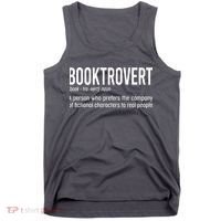 Funny Booktrovert Definition Reading Fan Book Lover Introvert Tank Top thumb 0