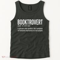 Funny Booktrovert Definition Reading Fan Book Lover Introvert Tank Top thumb 2