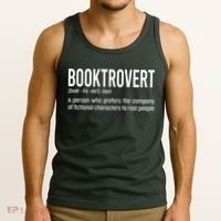 Funny Booktrovert Definition Reading Fan Book Lover Introvert Tank Top thumb 3