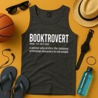 Funny Booktrovert Definition Reading Fan Book Lover Introvert Tank Top thumb 4