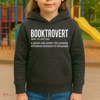 Funny Booktrovert Definition Reading Fan Book Lover Introvert Kids Hoodie thumb 3