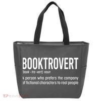 Funny Booktrovert Definition Reading Fan Book Lover Introvert Tote Bag thumb 0
