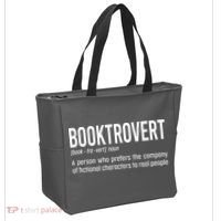 Funny Booktrovert Definition Reading Fan Book Lover Introvert Tote Bag thumb 2