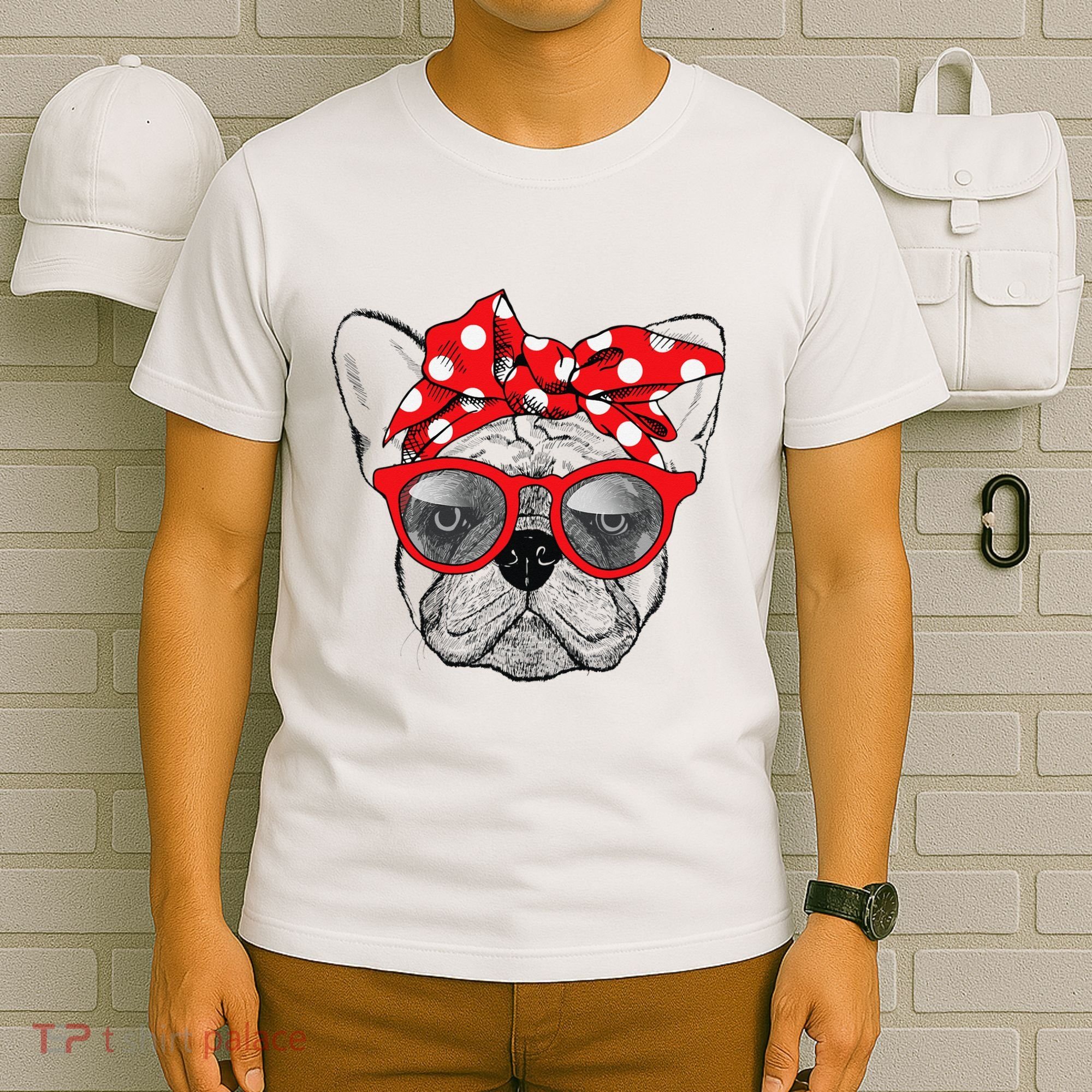 French Bulldog Dog Mom Bandana Sunglasses Mother's Day T-Shirt