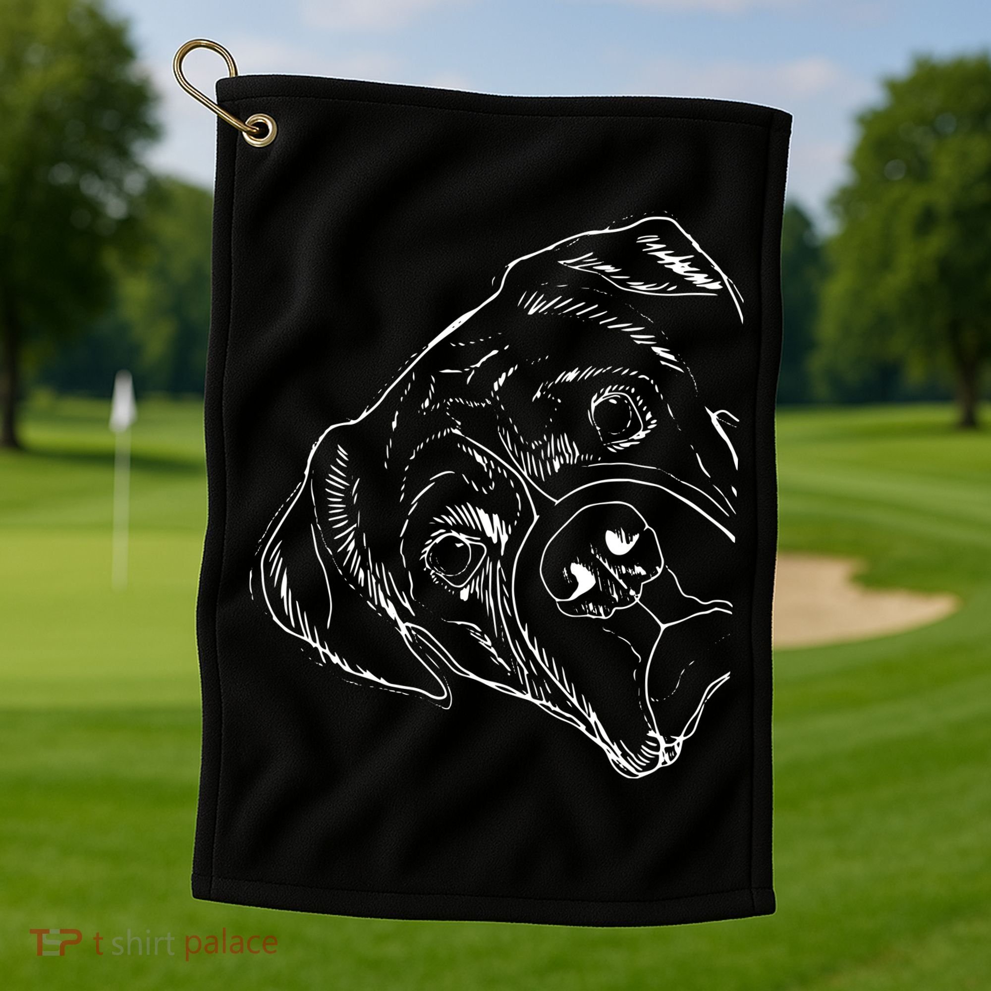 Funny Boxer Dog Golf Towel