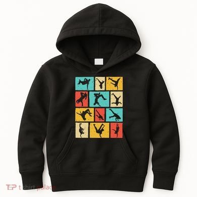 Funny Break Dancing Gift Vintage Hip Hop Cool Break Dancer Kids Hoodie