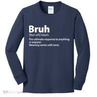 Funny Bruh Definition Kids Long Sleeve Shirt thumb 0