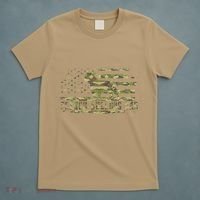 French Bulldog Dad Camouflage American Flag Patriotic Dog T-Shirt thumb 5