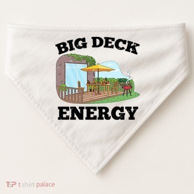 Funny Big Deck Energy Summer Vacation USA-Made Doggie Bandana