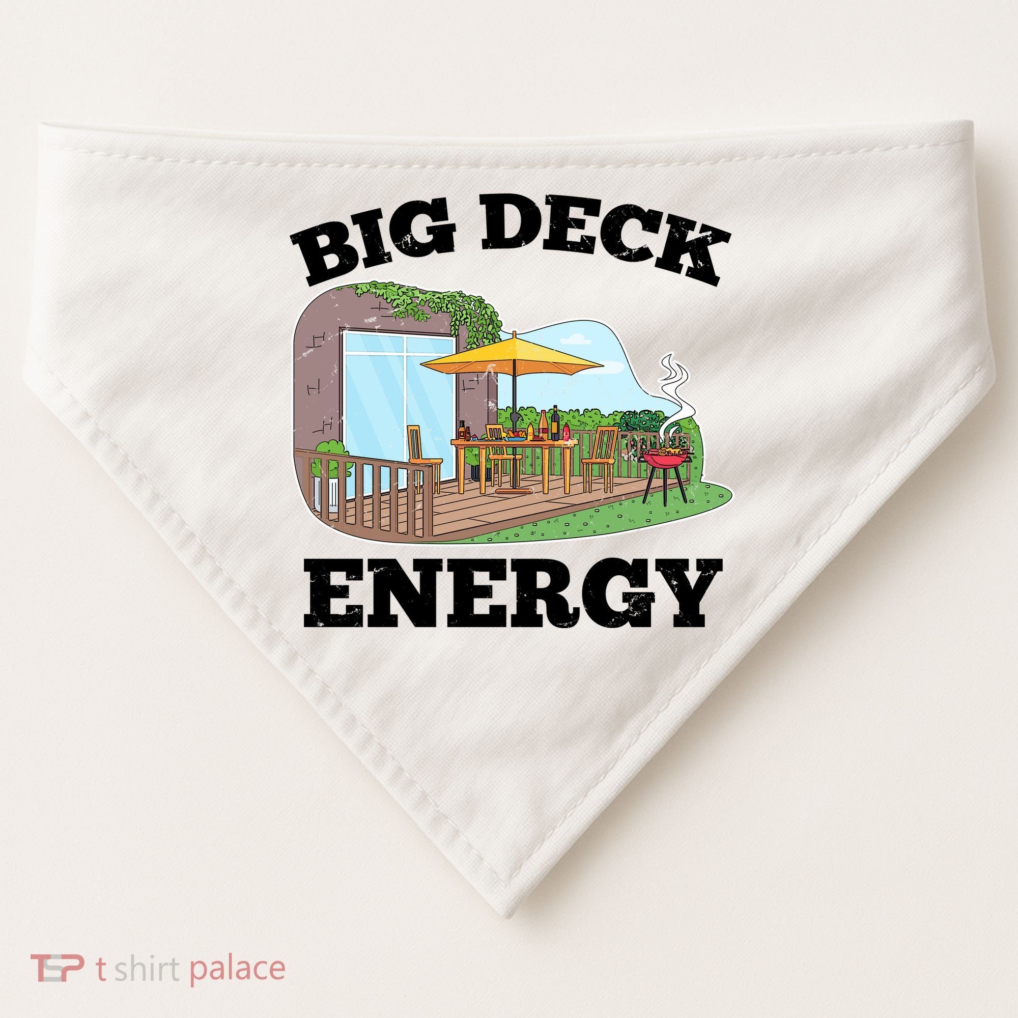 Funny Big Deck Energy Summer Vacation USA-Made Doggie Bandana