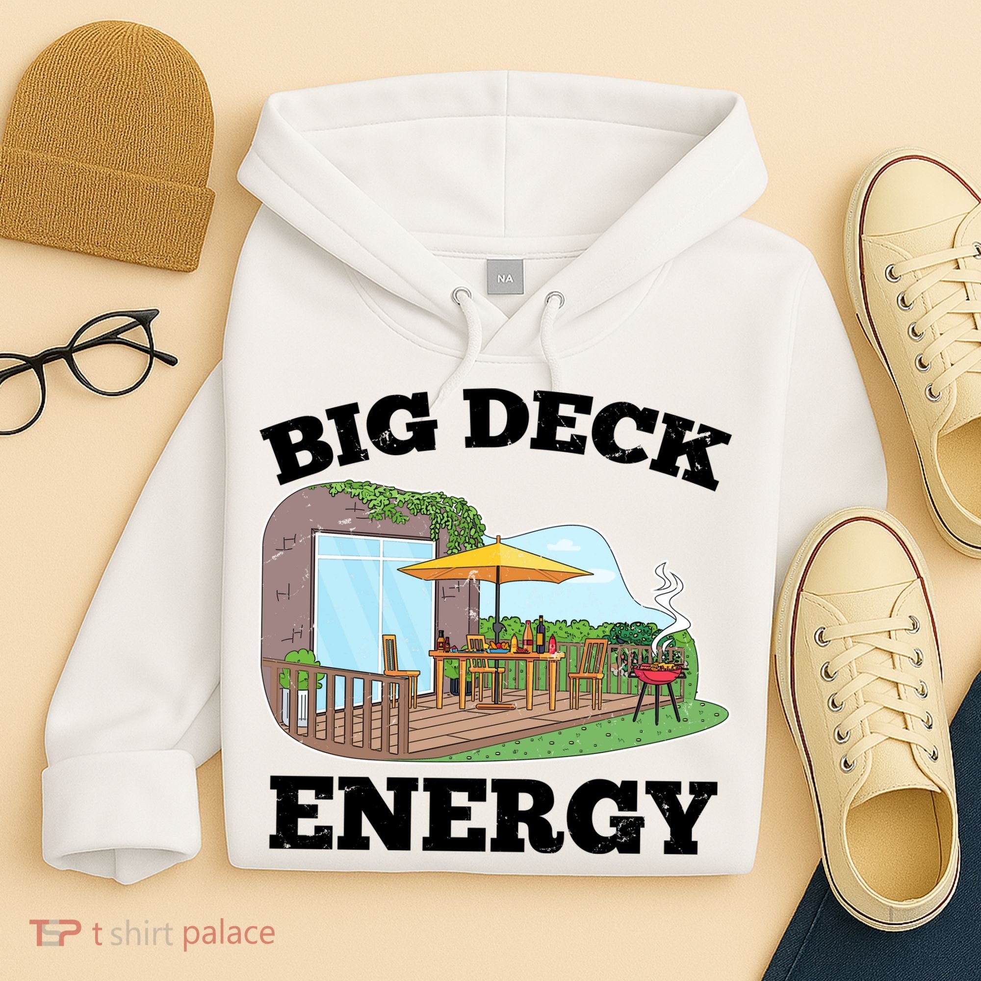 Funny Big Deck Energy Summer Vacation Hoodie