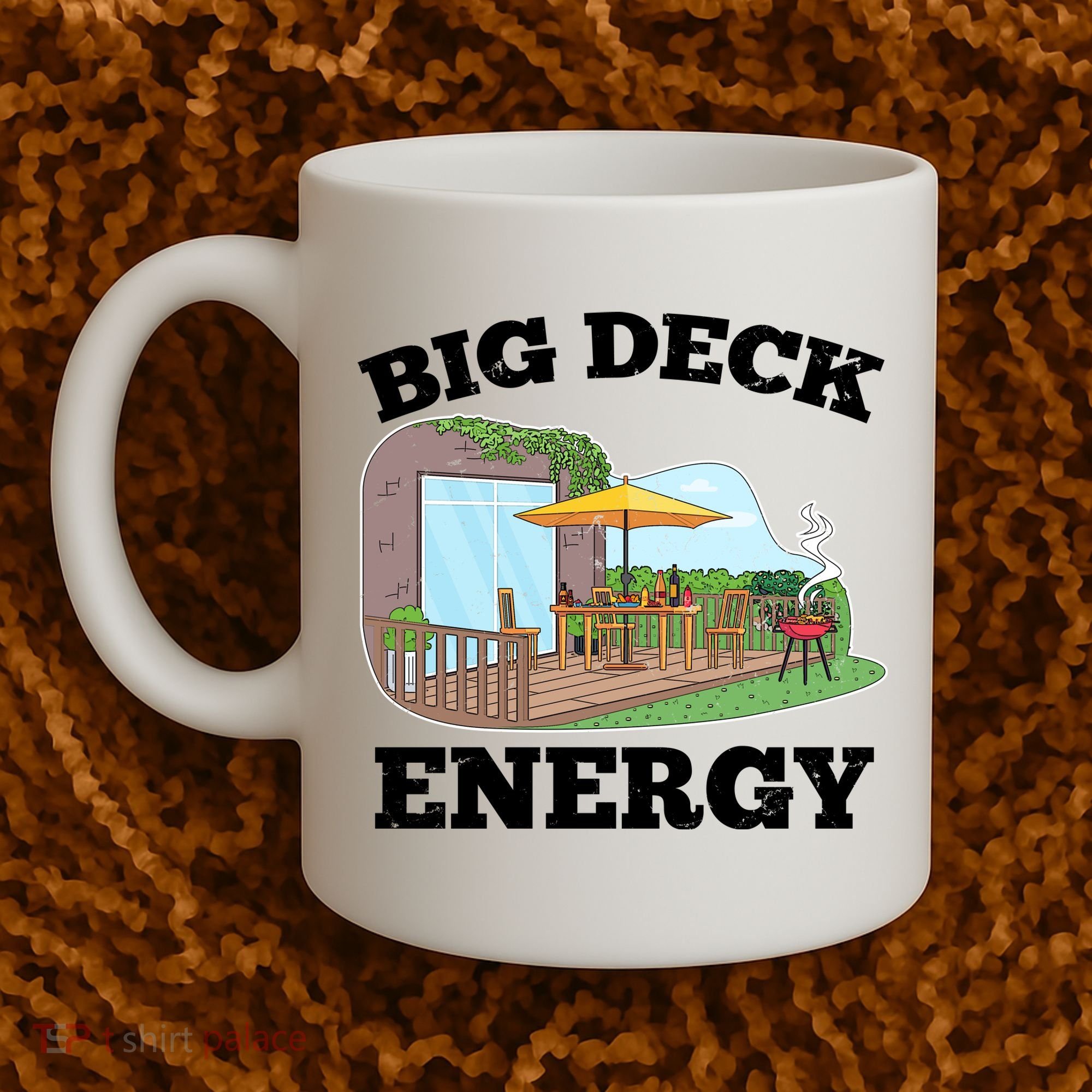 Funny Big Deck Energy Summer Vacation Coffee Mug