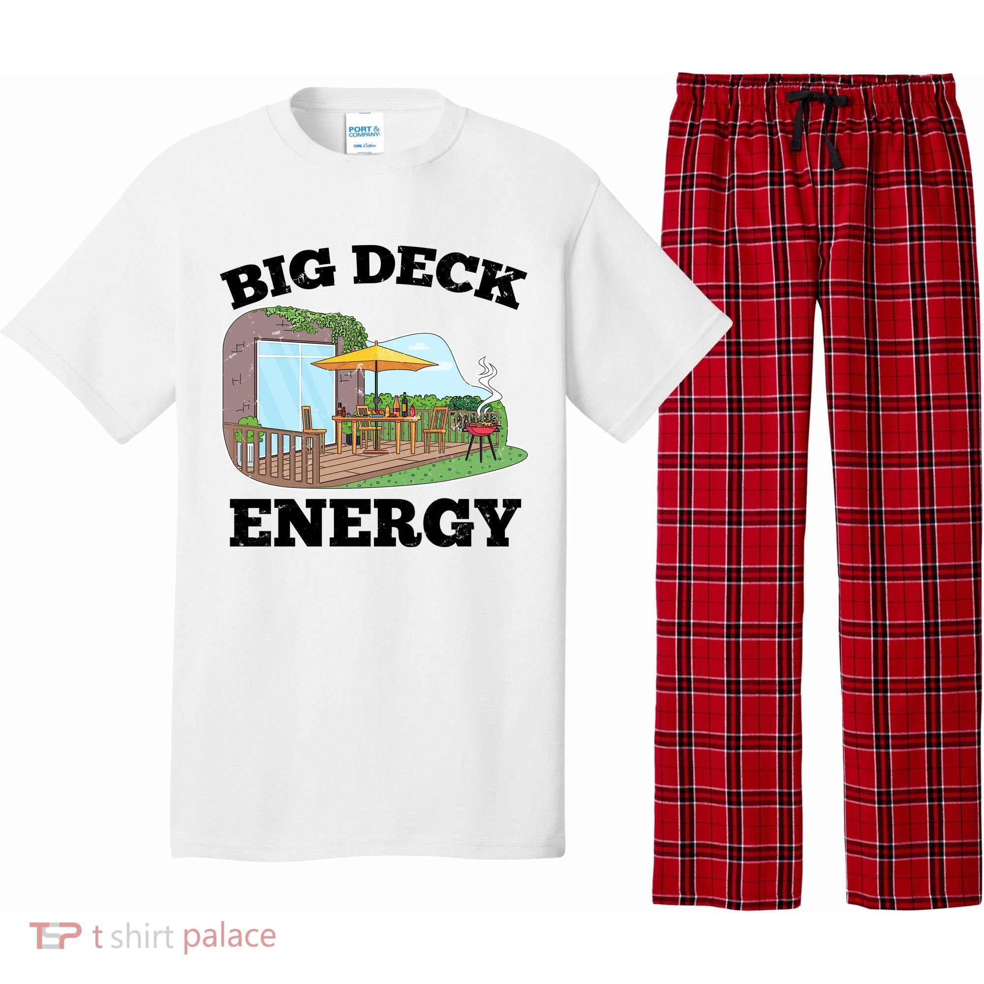 Funny Big Deck Energy Summer Vacation Pajama Set