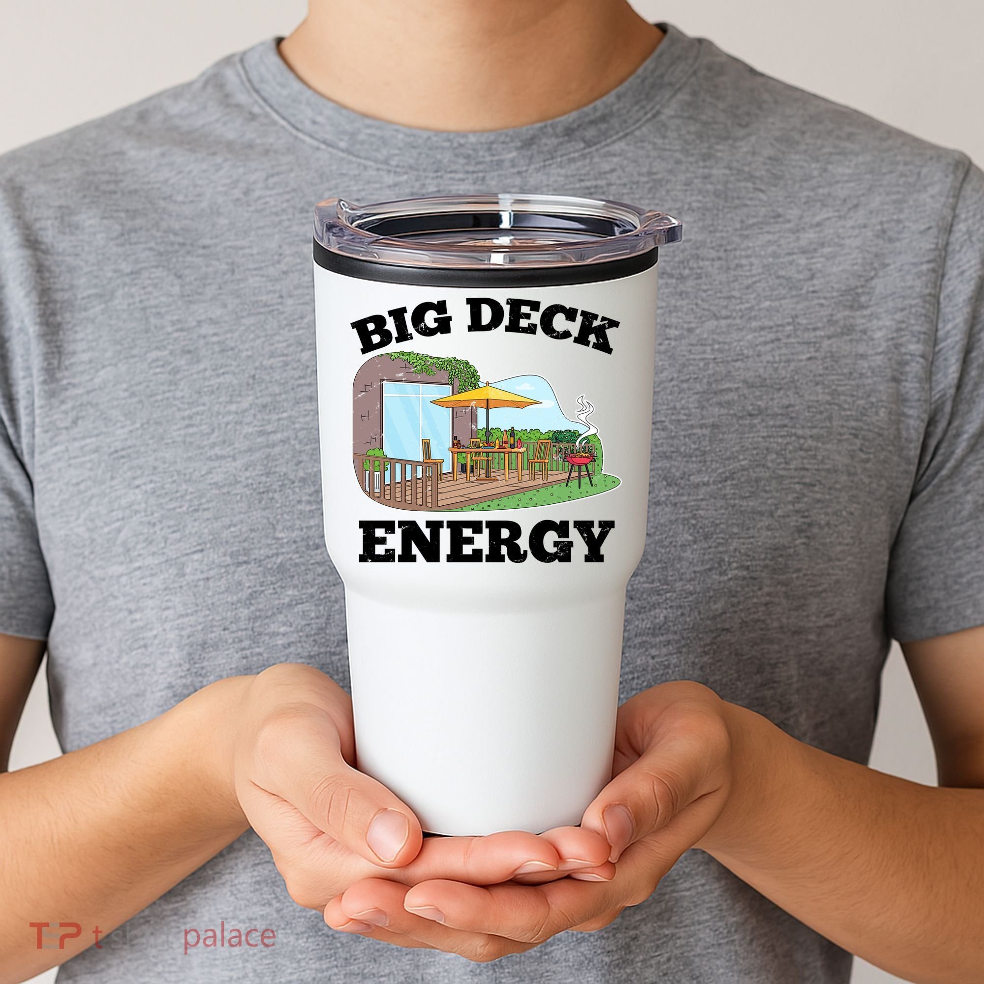 Funny Big Deck Energy Summer Vacation Tumbler