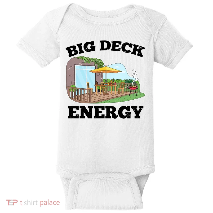 Funny Big Deck Energy Summer Vacation Baby Bodysuit