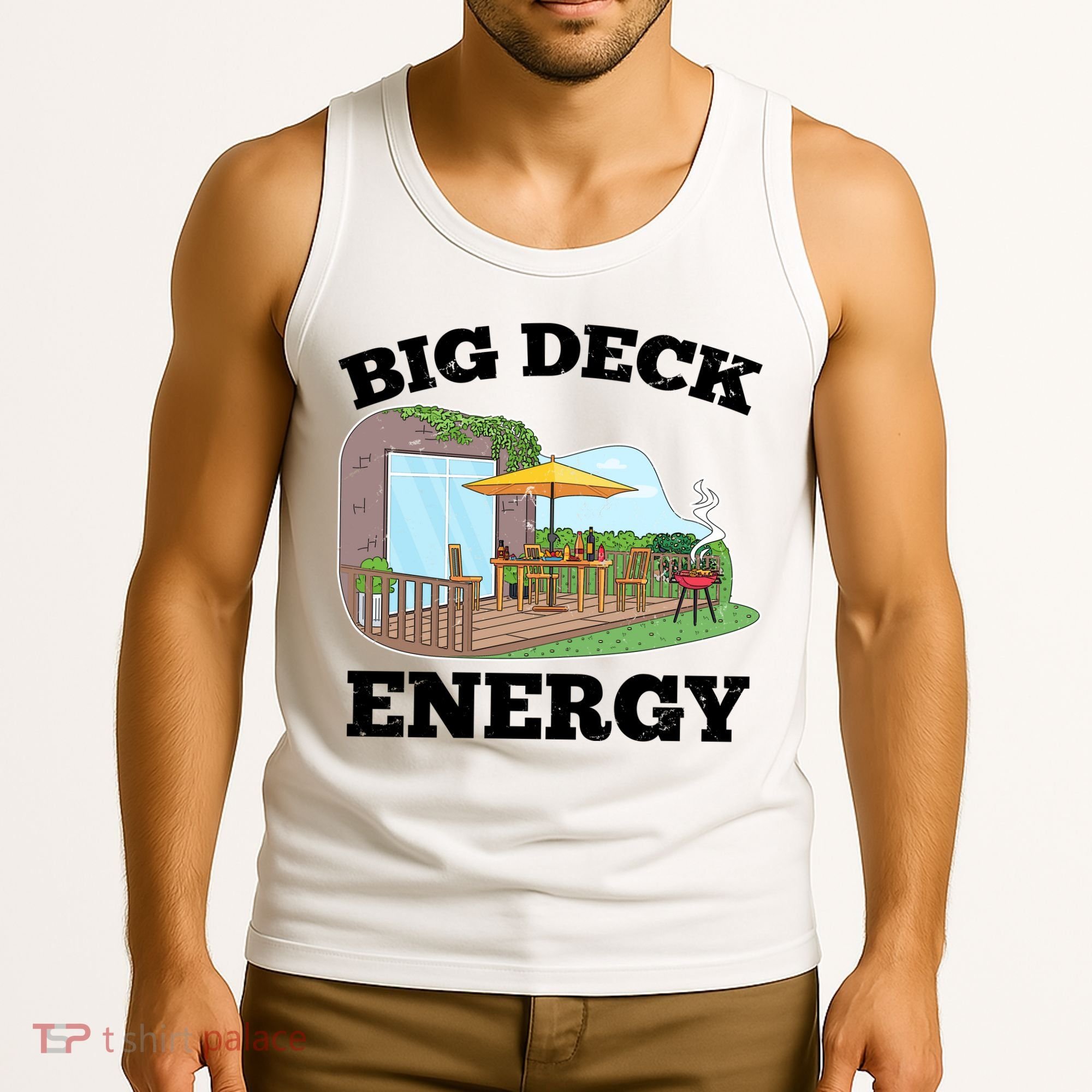 Funny Big Deck Energy Summer Vacation Tank Top