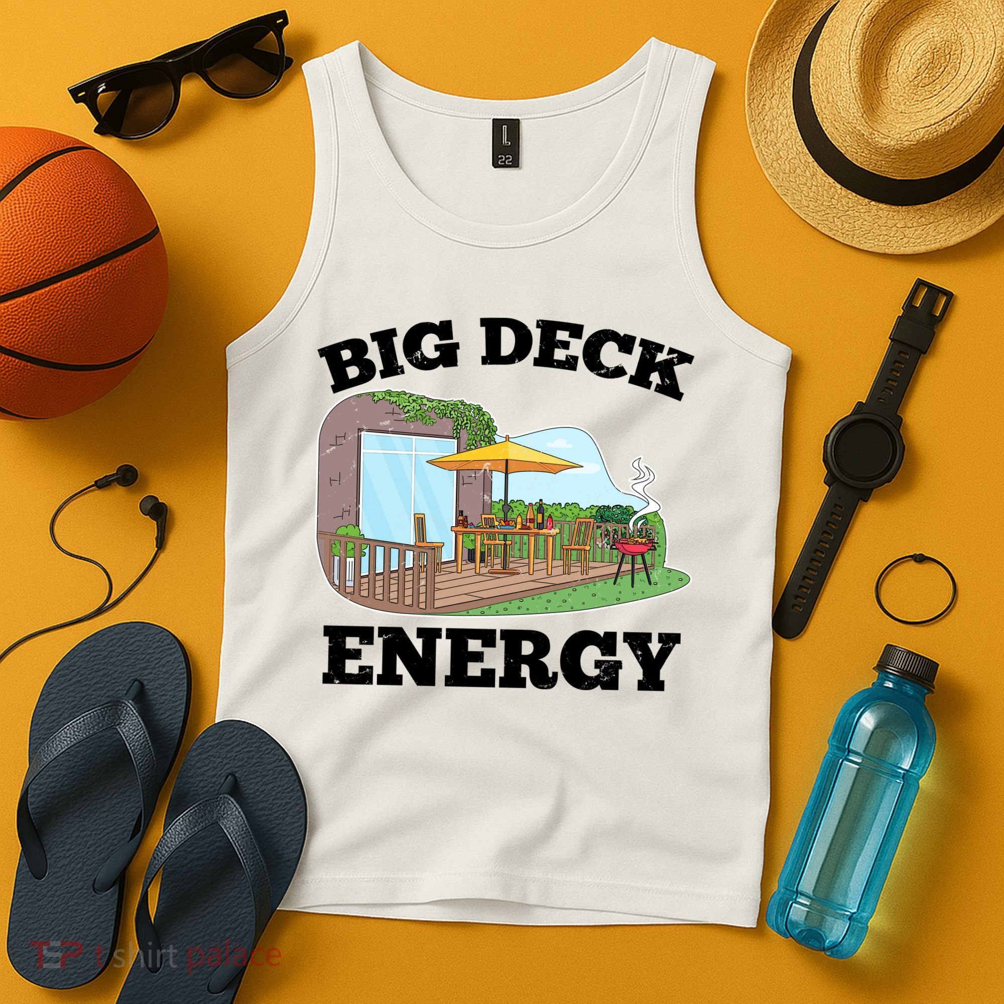 Funny Big Deck Energy Summer Vacation Tank Top