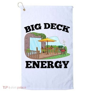 Funny Big Deck Energy Summer Vacation Golf Towel