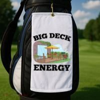 Funny Big Deck Energy Summer Vacation Golf Towel thumb 2