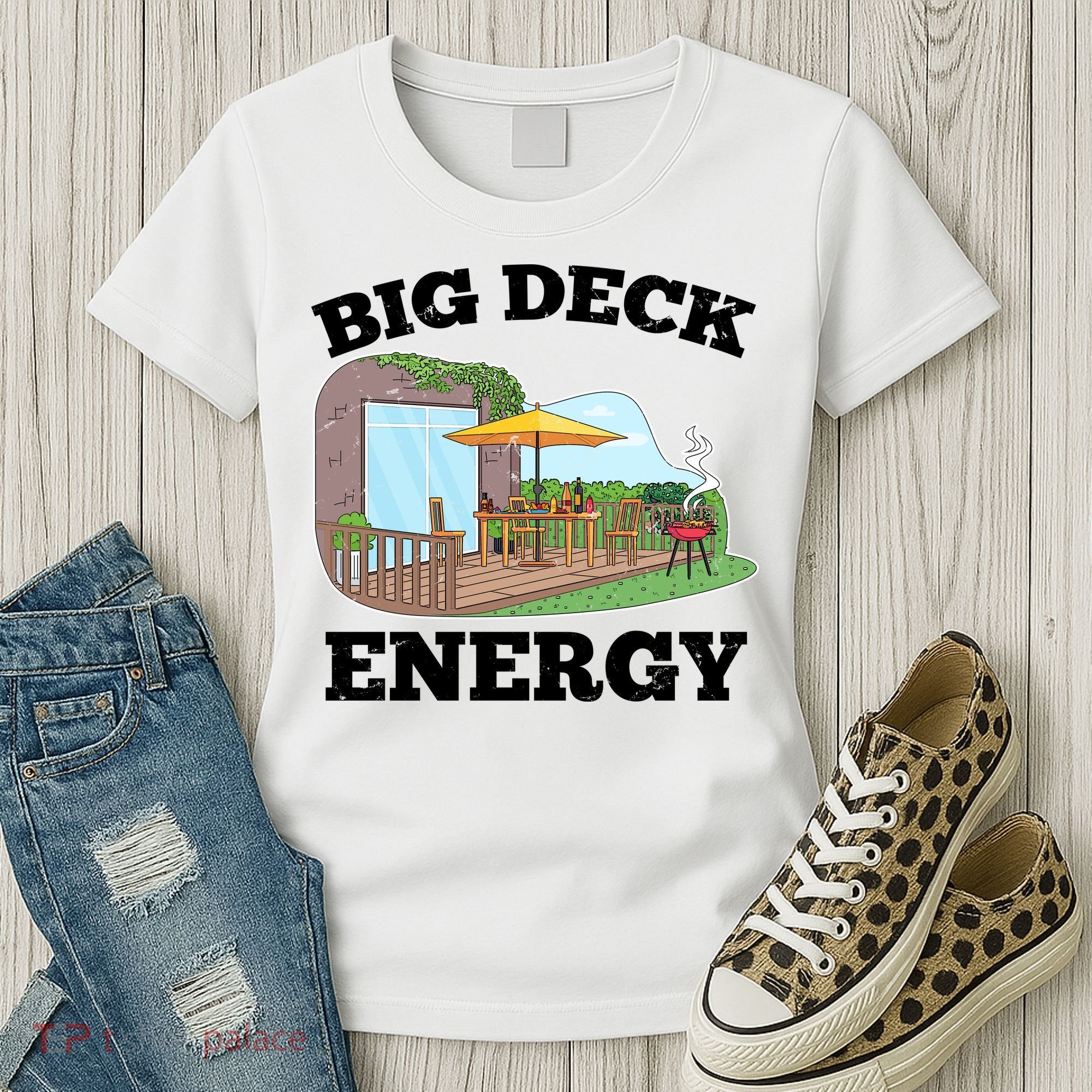 Funny Big Deck Energy Summer Vacation Women's T-Shirt