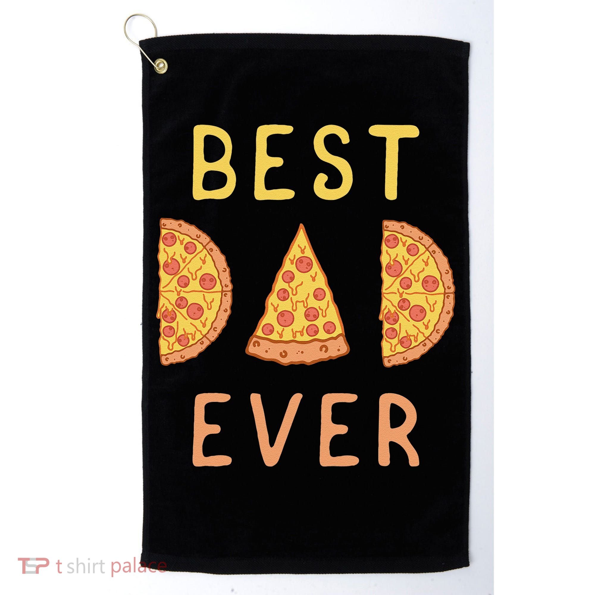 Funny Best Dad Ever Pizza Lover Fathers Day Papa Golf Towel