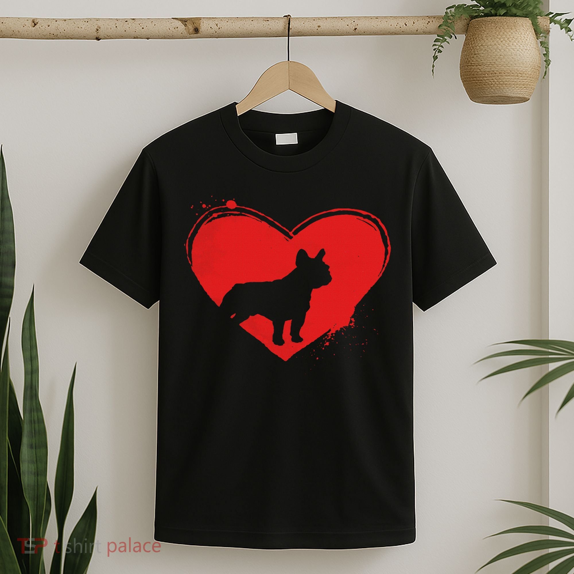 French Bulldog Dog Heart Shape Valentine Dog Lovers T-Shirt