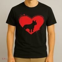 French Bulldog Dog Heart Shape Valentine Dog Lovers T-Shirt thumb 3