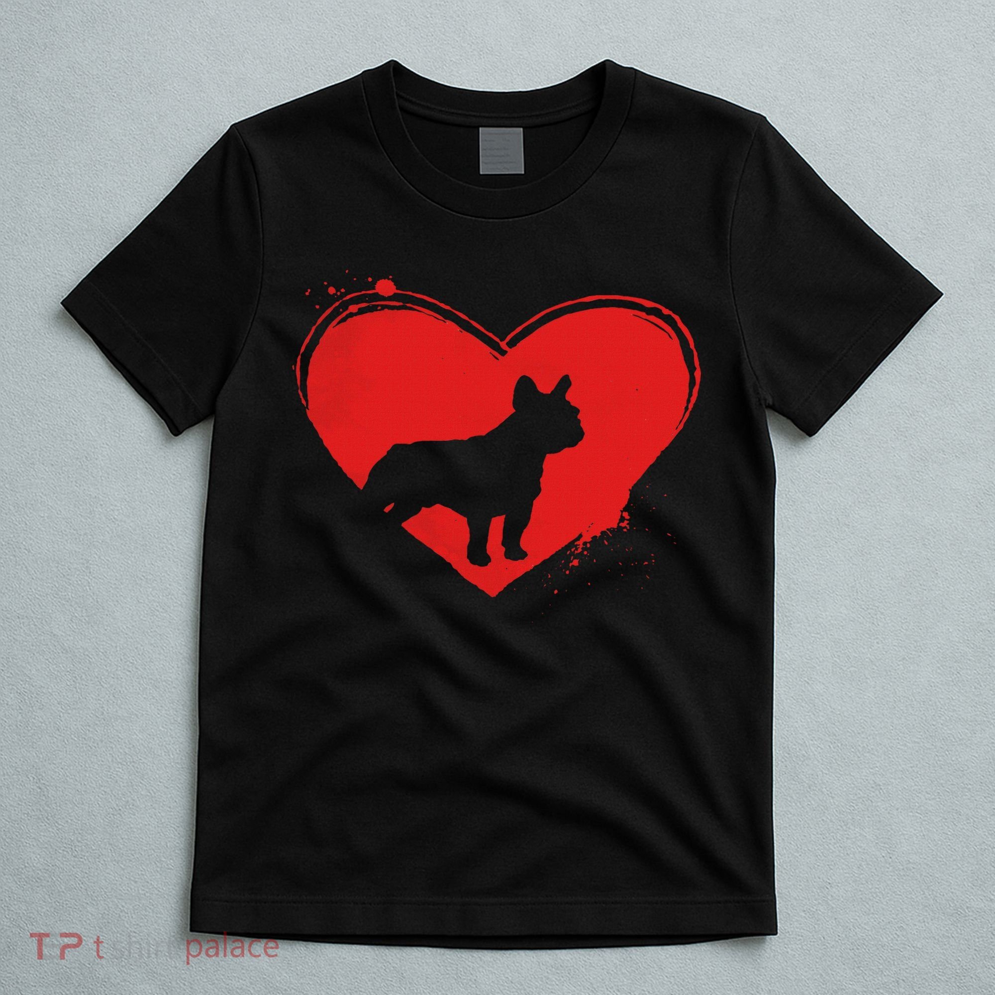 French Bulldog Dog Heart Shape Valentine Dog Lovers T-Shirt