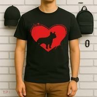 French Bulldog Dog Heart Shape Valentine Dog Lovers T-Shirt thumb 6