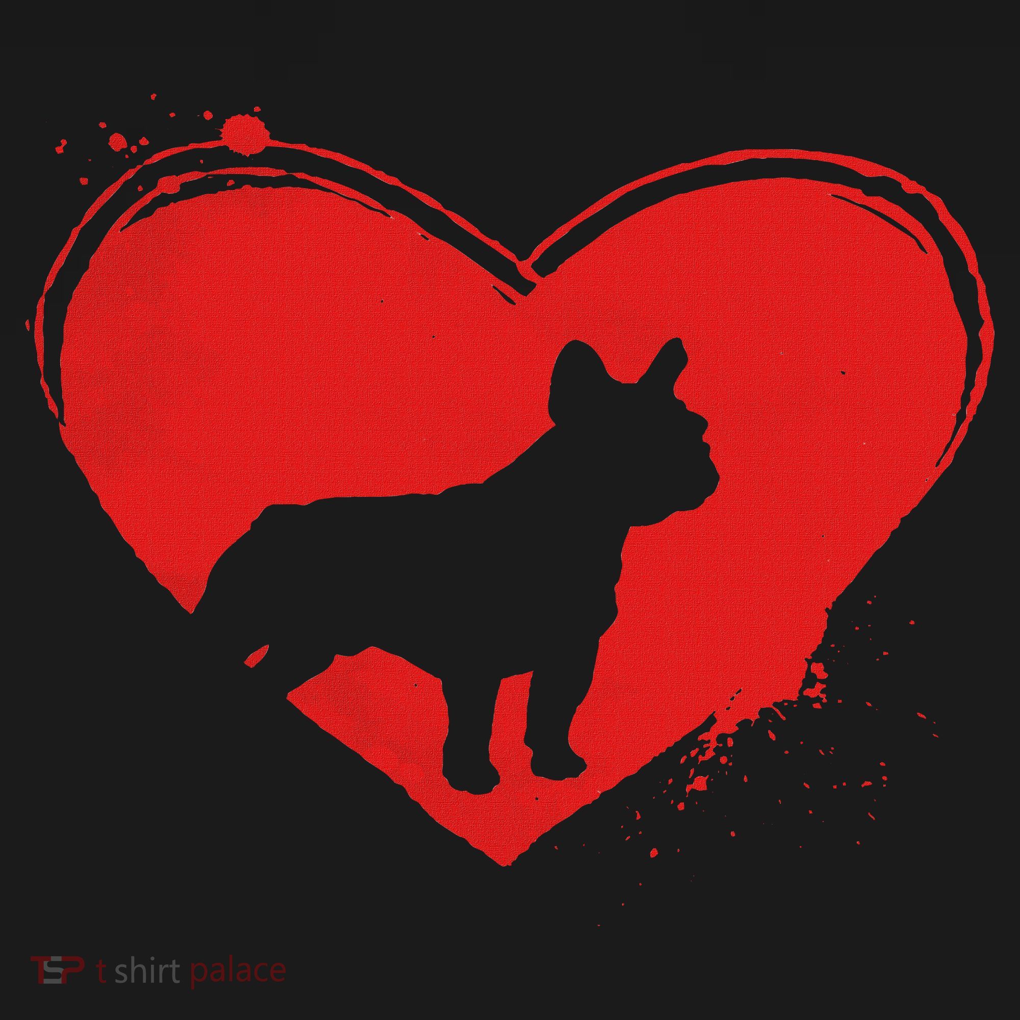 French Bulldog Dog Heart Shape Valentine Dog Lovers T-Shirt
