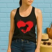 French Bulldog Dog Heart Shape Valentine Dog Lovers Women's Tank Top thumb 2
