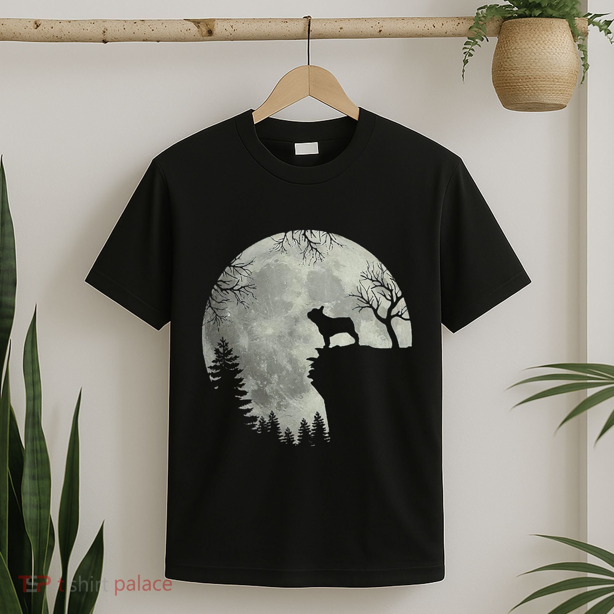 French Bulldog Dog And Moon Halloween Costume T-Shirt