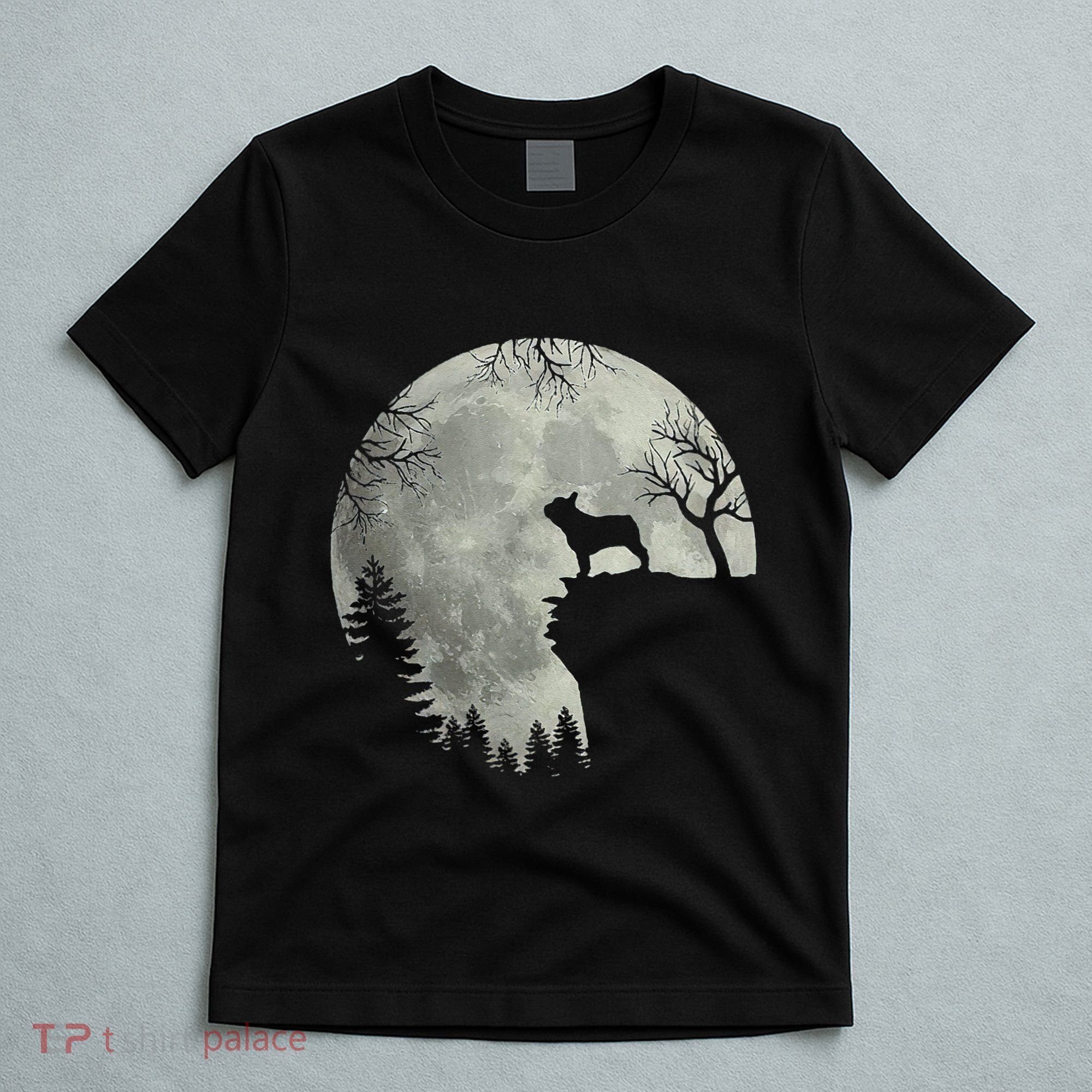 French Bulldog Dog And Moon Halloween Costume T-Shirt