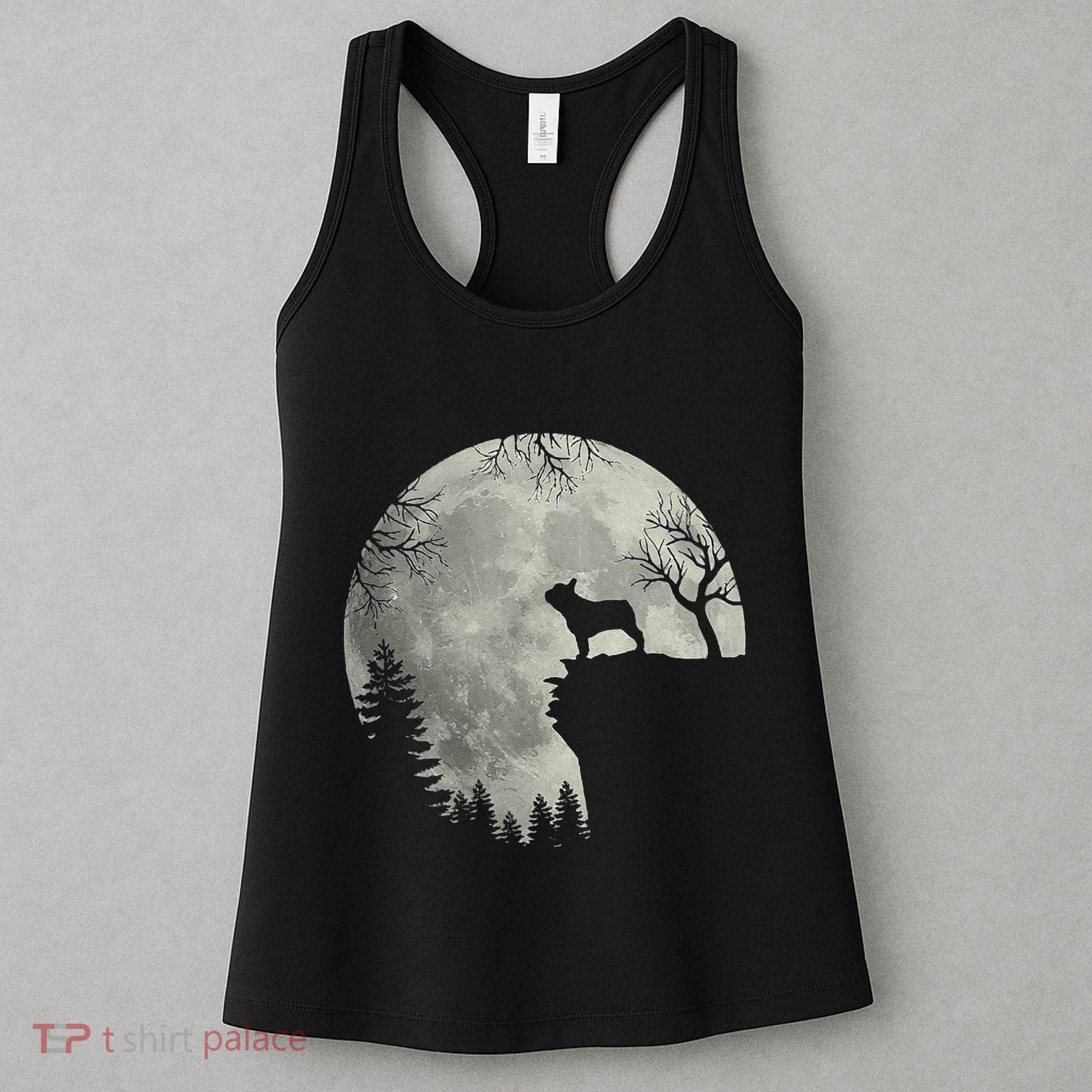 French Bulldog Dog And Moon Halloween Costume Women's Tank Top