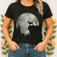 French Bulldog Dog And Moon Halloween Costume Women's T-Shirt thumb 2