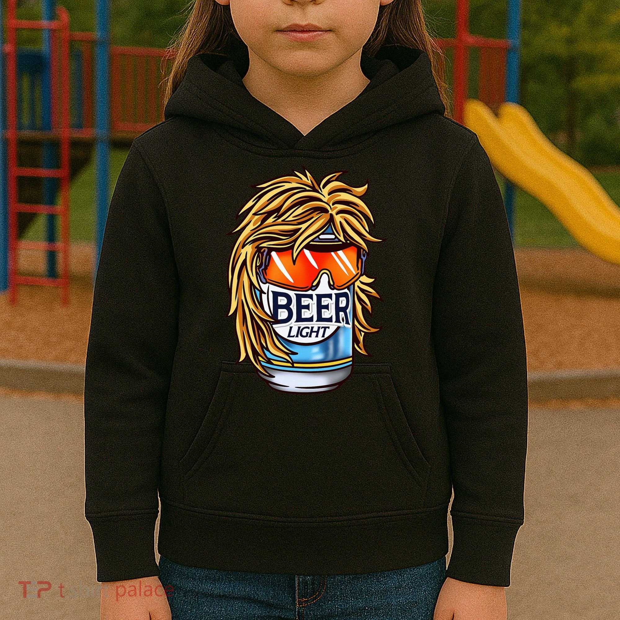 Funny Beer Drinking Funny Redneck Mullet Kids Hoodie