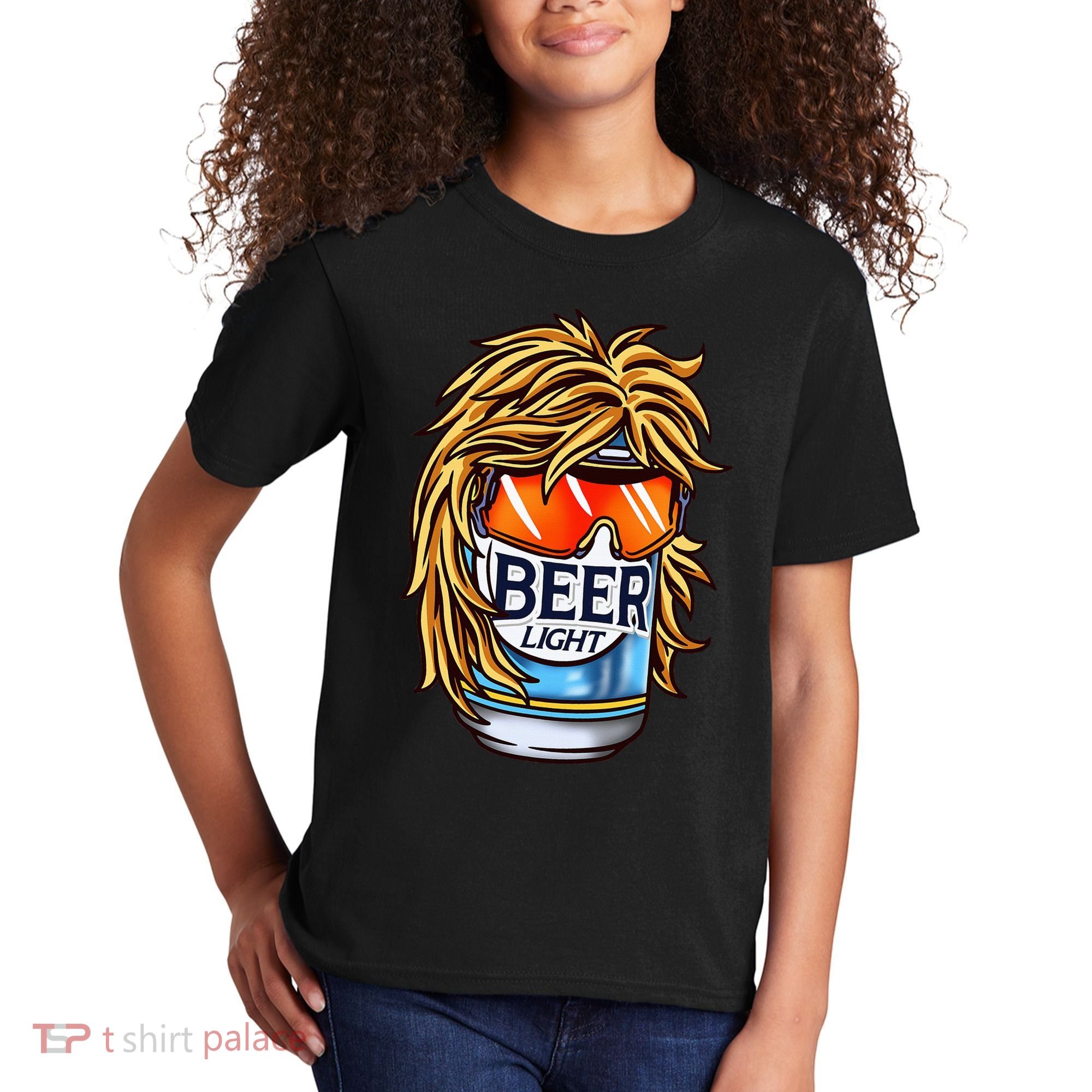 Funny Beer Drinking Funny Redneck Mullet Kids T-Shirt