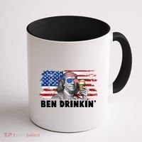 Funny Ben Drinkin USA American Flag Coffee Mug thumb 1