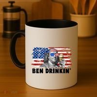 Funny Ben Drinkin USA American Flag Coffee Mug thumb 4