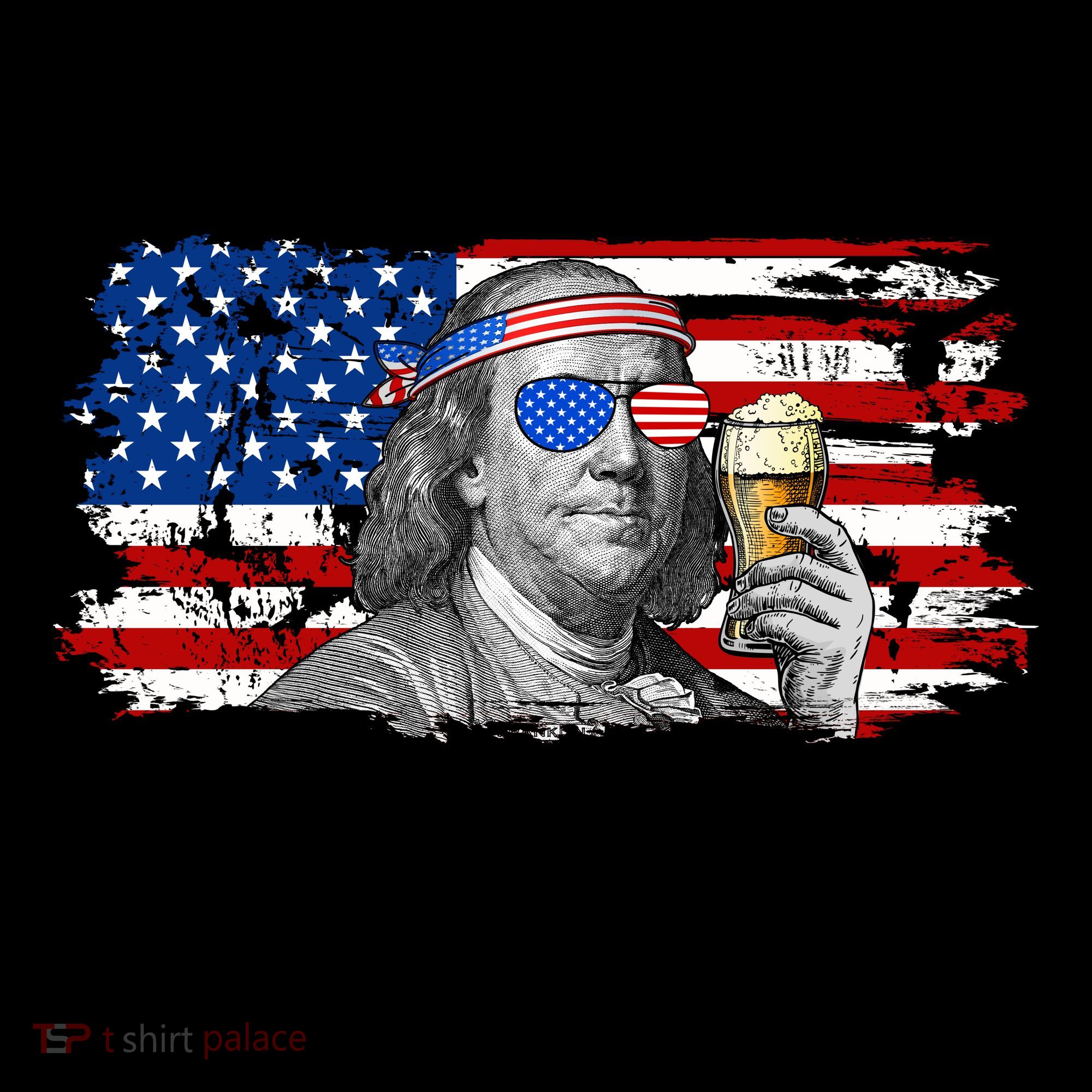 Funny Ben Drinkin USA American Flag Coffee Mug