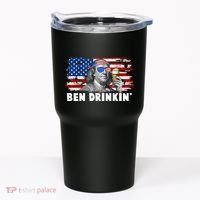 Funny Ben Drinkin USA American Flag Tumbler thumb 0