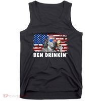 Funny Ben Drinkin USA American Flag Tank Top thumb 0