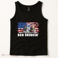 Funny Ben Drinkin USA American Flag Tank Top thumb 2