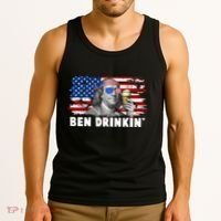 Funny Ben Drinkin USA American Flag Tank Top thumb 3