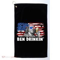 Funny Ben Drinkin USA American Flag Golf Towel thumb 0