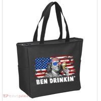 Funny Ben Drinkin USA American Flag Tote Bag thumb 2